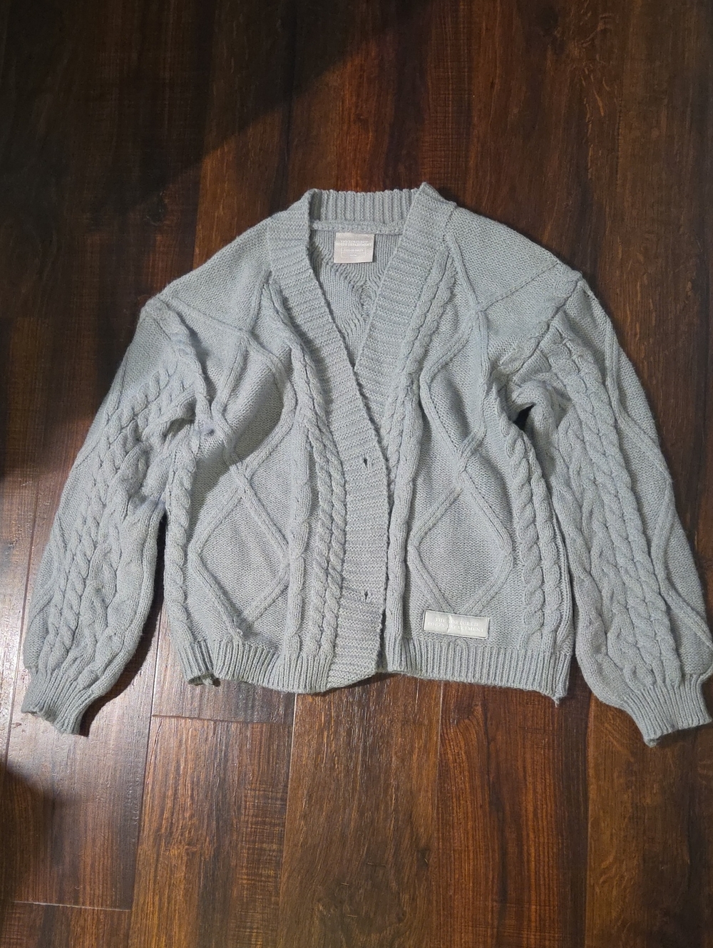Taylor Swift Light Gray Cable Knit Cardigan